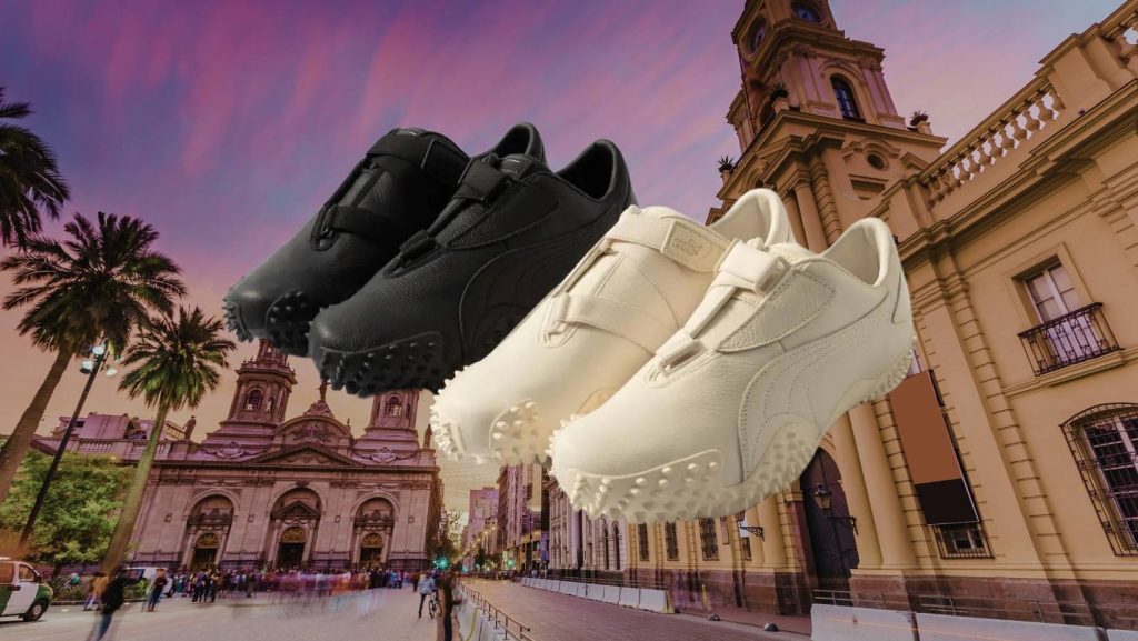 Collage con Puma Mostro en Chile, reflejando tendencia de zapatillas. © Blog de Cero 2025. Todos los derechos reservados.