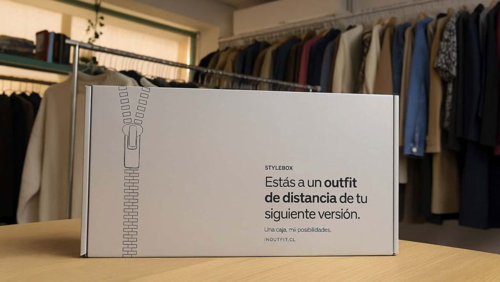Style Box de In Outfit en color blanco. Se lee una frase en la esquina inferior derecha. Imagen de Vale Isi.